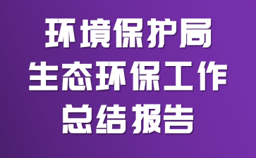 环境保护局生态环保工作总结报告