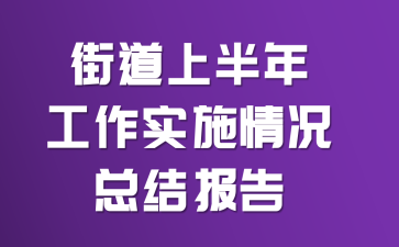 街道上半年工作实施情况总结报告